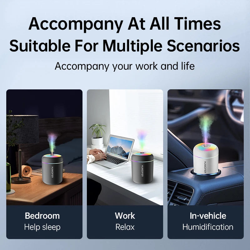 180ML Mini Air Humidifier USB Electric Aroma Diffuser Essential Oil Purifier Aromatherapy Mist Maker Lights For Car Home Bedroom REINA.