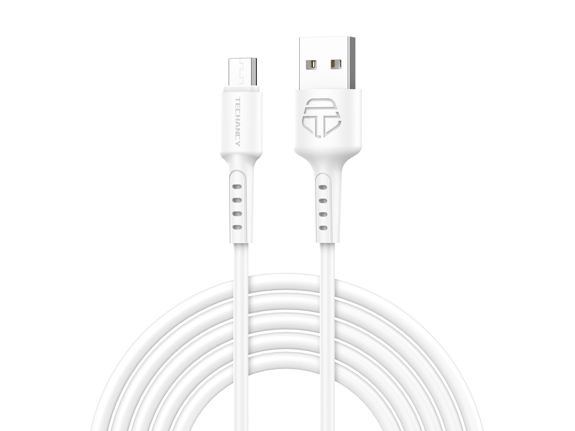 Techancy Cabo De Dados Branco TB1629, Cabo De Carregamento Rápido Usb Para Micro, 3 M/2,4 A, Compatível Com Dispositivos Android REINA.